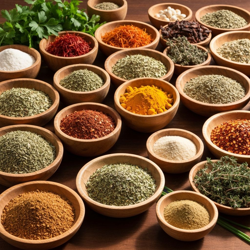 Diverse traditional food ingredients